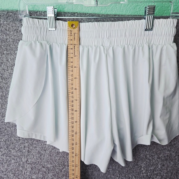 LUOGONGZI White Flowy Athletic Shorts High Waisted Double Layer Workout Skort M - Picture 9 of 10